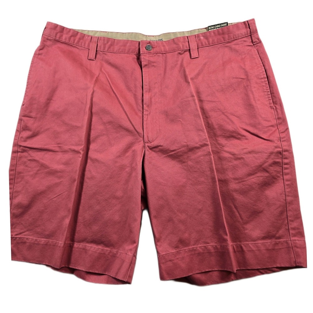 St. John's Bay Chino Shorts Mens 42 Red 100% Cotton Retro Chino Short 9" NEW